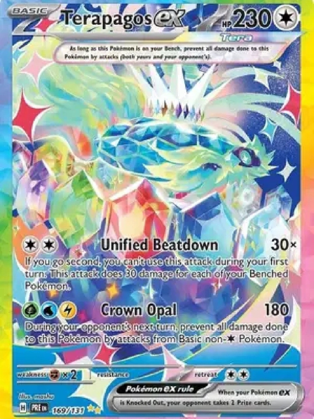Terapagos EX Holographic Party Game Card - Multicolor